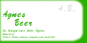 agnes beer business card